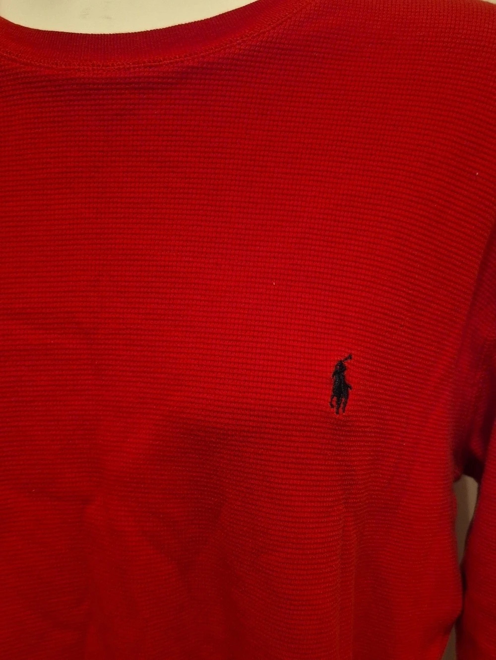Polo Ralph Lauren Thermal-Knit Sleep Shirt Red Cotton Large - Picture 2 of 5